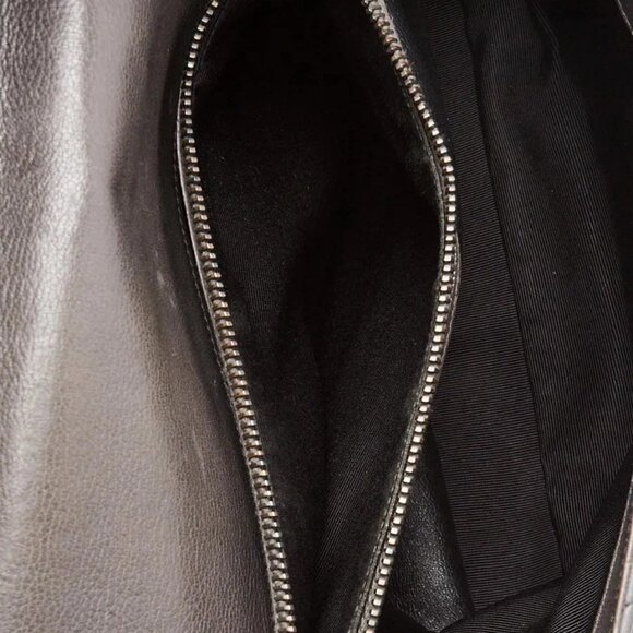 Yves Saint Laurent Grey Chevron Quilted Leather Monogram Large College Bag - Picture 12 of 12